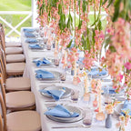 Double Sided Vintage Ribbed Taper Glass Candle Holders,Tea Candle Holder for Table Centerpieces, Wedding Decorations and Dinner Parties (Orange Pink, 6 PCS)