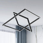 Modern Square LED Chandelier Lighting, Square LED Pendant Ceiling Light Fixture, Dimmable Contemporary Chandelier for Living Dining Room, Bedroom