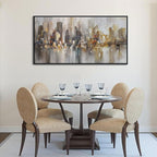 New York City Wall Art -Framed Modern Abstract Wall Art for Living Room, Office & Bedroom Cityscape & Paintings for Bedroom brooklyn bridge Pictures Wall Decor Chicago Artwork for Walls 24×48IN