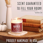 Christmas Candles, Fall Candles, Warm and Cozy' Soy Candle I Berries, Apple & Cinnamon I Infused w/Essential Oils I Warm n Cozy Home Decor I Winter and Holiday Candle I 50Hr Burn I USA Made