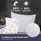 puredown® Soft Bed Pillows for Sleeping, Goose Feather Down Pillows Hotel Collection Standard Size of 2, Twill Diamond Pattern Embossing Pillows for Back Stomach Side Sleepers (20 x 26, 2 Pack)