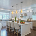 Alabaster Pendant Light Kitchen Island, H-9.5in Nickel Pendant Light Fixtures with Natural Marble Shade, Adjustable Ceiling Pendant for Dining Room, Living Room, Bedroom & Bathroom