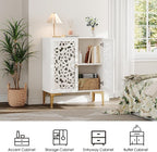 Accent Cabinet with Doors,Storage Cabinet with Gold Legs and Adjustable Shelf, Sideboard Buffet for Living Room,Entryway,Dining Room,Bedroom,White