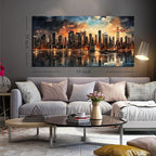 New York Skyline Wall Art for Office,Modern Living Room Wall Paintings City Wall Decor for Bedroom 29 x 59 Inch
