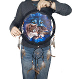 Remorelt Wolf Eagle Bear Dream Catcher Bedroom Wall Decor, Christmas Home Decoration, Room Accessory, White Moon Feather Decoration - Unique Home Craft Wall Pendant (DC04 13Inch Set 3 Mix)