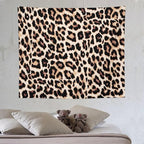HZOHNAGO Leopard Print Tapestry Rustic Brown Leopard Wild Animal Printed Wall Tapestry Painting Wall Hanging for Bedroom Living Room Dorm 60" W x 50" H