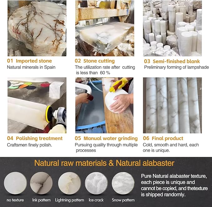 LMQNINE Natural Alabaster Pendant Lights for Kitchen Island White Marble Long Tube Chandelier Modern Gold Ceiling Light Fixtures for Bedroom Dining Room Table Living Room Hallway(M-3Light)