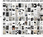 Mystic Black & White Aesthetic Wall Collage Kit – 100 Bold & Mysterious Photos, 4"x6" Semi-Gloss Prints for Teen Girls Dorm Room Decor, Monochrome Minimalist Art, Ideal Gift for Birthday & Graduation