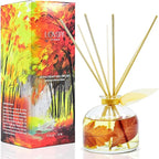LOVSPA Reed Diffuser Set, Sugar & Spice Scented Oil Diffuser with Sticks, Home Fragrance Accessories for Bathroom Shelf Decor, Aroma Diffusers for Home or Office Fall Decor, USA Made