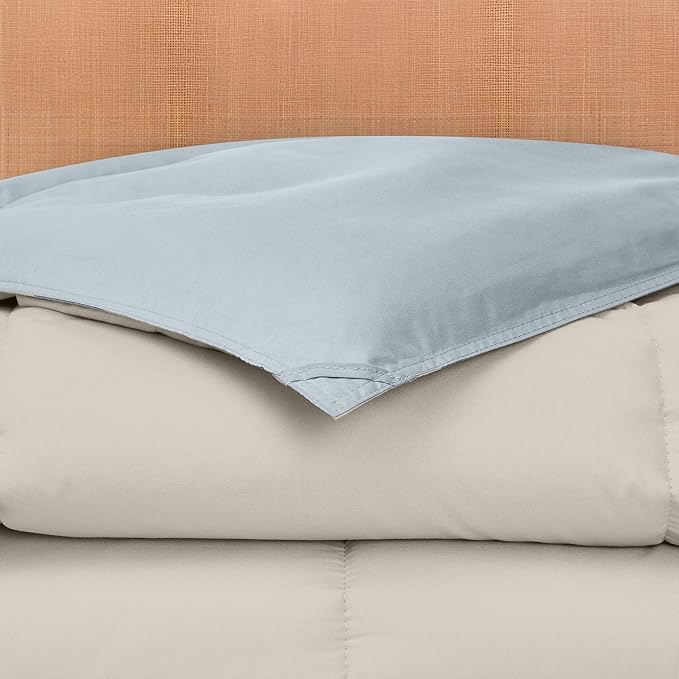 Modern Threads Down Alternative Reversible Comforter Beige/Light Blue King
