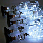 YJFWAL Upgraded 12 Pack Solar Wine Bottle Lights, 20 LEDs Waterproof Copper Light, Bottle Light Fairy Cork String Lights for Yard Patio Decor, DIY Birthday Gift for Mom Grandma Girlfriend(Cool White)