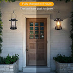 Hanging Solar Lanterns Outdoor Waterproof – 2 Pack Decorative Solar Lights for Outside, Patio, Porch, Yard, Balcony, Table – Hanging Outdoor Lantern Garden Gifts for Women,Mom