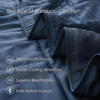 EP Mode Lightweight Quilt Blanket for Summer, Viscose from Bamboo Fabric & Filling, Natural, Breathable & Machine Washable- Navy Blue, Queen