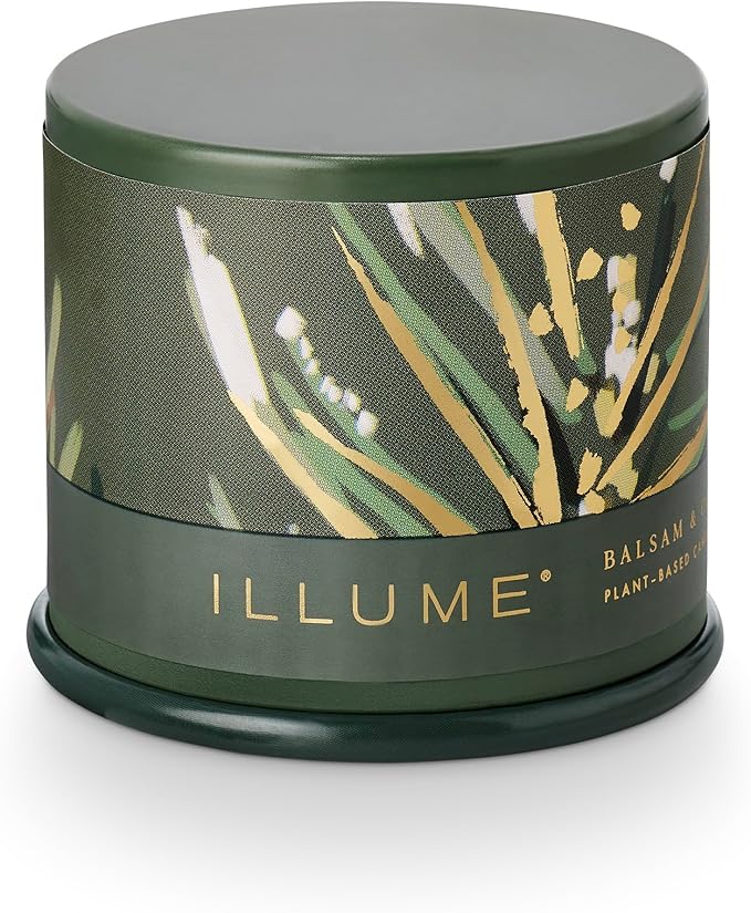ILLUME Demi Vanity Tin Candle, Balsam & Cedar, Signature 3 oz.