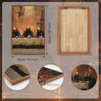 KAIRNE Framed Skeleton Canvas Wall Art,Abstract Retro Skull Pictures Set of 3(16”X24”),Scary Halloween Prints,Horror Wall Art,Skeleton Last Supper Posters for Living Room Bedroom Ding Room Decoration