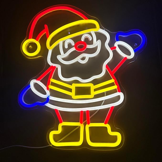 Neon Sign Santa Claus Christmas Neon Light Sign LED Signs for Wall Home Party