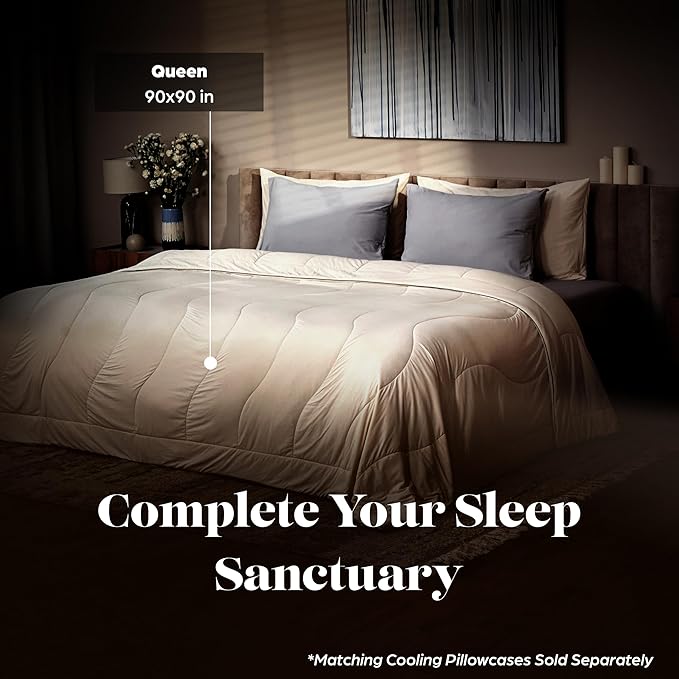 Lavish Comforts® Best Cooling Blanket│White Cooling Comforter Queen Size for Hot Sleepers│Cold Ice Blanket Cooling Blanket for Cooling Bed Cooling │White Comforter Queen 90" x 90"