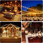 VerRon 100FT LED G40 Globe String Lights, Waterproof Shatterproof Outdoor Patio Lights with 50+2 Dimmable Edison Bulbs, Backyard Hanging Light, Warm White for Bistro Party Wedding Deck Garden