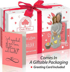 Hand-Painted Grandma-Granddaughter Candle Holder Statue Gift, with Flickering LED Candle | Gigi Grandmother Birthday Gift, Unique Nana Present Ideas for Christmas, Greeting Card Included