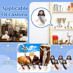 Bememo 100 Pcs Jesus Toys Original Design Mini Rubber Little Jesus Figurine to Hide and Seek Religious Party Favors Sunday School Craft Baptism Gifts for Easter Egg Stuffers (Dark Color)