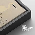 SIGNFORD Framed Canvas Print Wall Art Set Minimalist Heron Art Simplified Shapes in Neutral Tones Illustration Modern Art Decorative Nordic Nature for Living Room, Bedroom, Office - 16"x24"x2 Black