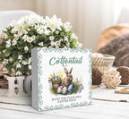 SRADMO Easter Wooden Block Decorative Sign, 5x5 inches, Wood, Tabletop Mount, Multicolor, Easter Theme, Rustic Style, Pre-Printed Text: Cottontail