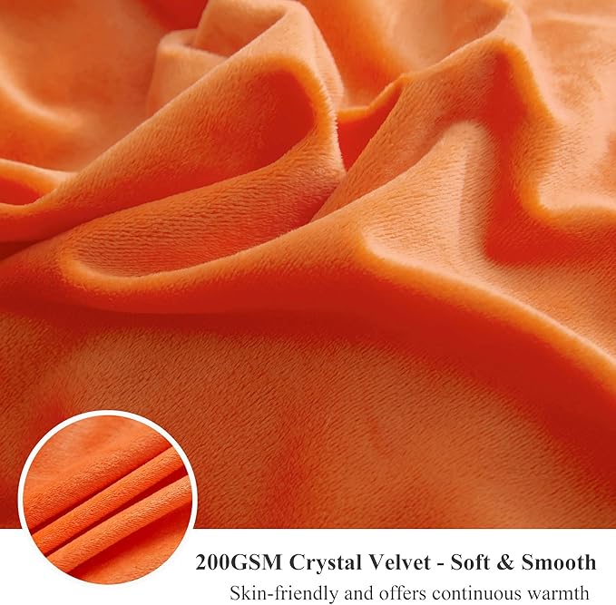 XeGe Luxury Faux Fur Bed Blanket, Orange Soft 60x90 Fluffy Throw, Shaggy Plush Decorative Blanket, Cute Furry Fuzzy Bed Throw for Bedroom Living Room Sofa, Orange, 60x90