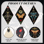 Sintuff 6 Pieces Halloween Gothic Wall Decor Boho Sun Moon Phases Wall Art Gothic Minimalist Stars Sun Hanging Wooden Home Decor Farmhouse Pediments for Gallery Living Bedroom Room(Butterfly)