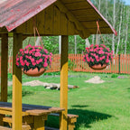 Artificial Impatiens Bouquet Flowers for Outdoors Silk Faux Flowers for Outdoor Impatiens Plants Decor Indoor Planters Kitchen Planters and Balcony Decorations 4PCS (Rose Red)