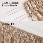 RIMELA Camel Elastic Bed Skirt King Szie 14 inch Drop, Cal King Bedskirt Easy to Put On, Solid Wrap Around Dust Ruffle, Fade Resistant Silky Fabric Machine Washable