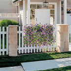 Artificial Hanging Flowers Plants for Outdoor Spring Decoration, 2 PCS Fake Silk Daisy Flower Planter UV Resistant Look Real for Outside Patio Porch Home Summer Decor (Double Purple)