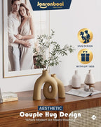 Hug Donut Decorative Vase Set - Tan Modern Rustic Farmhouse Style Vases Home Decor,Matte Ceramic Decorations for Living Room Shelf, Bookshelf Mantle Entryway Table Centerpiece or Console Décor(Brown)