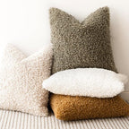 Foindtower 2 Pieces 22x22 Inch Sage Green, Faux Fur Throw Pillow Cover Accent Sherpa Pillow Fuzzy Soft Pillowcases Sheepskin Decorative Fleece Cushion Case for Bed Couch Living Room