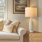 28" Table Lamps for Living Room Set of 2, Farmhouse Lamps for Bedroom with USB Ports, 3-Way Dimmable Nightstand Table Lamp (Bulbs Included)