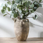 Ceramic Flower Vase Home Decor - 8.7" Farmhouse Flower Vases Rustic Vintage Aesthetic Modern for Table Living Room Kitchen Bedroom Decoration House Desk Decorative Accessories Gift (Retro)