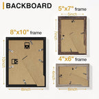 Vittanly 15 Pack Picture Frames Collage Wall Decor, Multi Sizes Including 3pcs 8x10, 6pcs 5x7 and 6pcs 4x6 Photo Frames, Gallery Frame Set for Wall or Tabletop Display, Black, Brown and Dark Grey