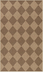 Lahome Checkered Easy Jute Indoor Outdoor Rug, 3x5 Washable Nature Rug for Entryway Living Room Indoor, Farmhouse Non Slip Checkerboard Carpet for Entry Guestroom Deck