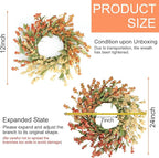 Artgar Fall Wreath, Fall Wreaths for Front Door, 24 in Fall Decor Floral Wreath, Door Wreaths for Front Door Outside All Season for Thanksgiving Home Indoor Outdoor Wall Decor (White&Orange)