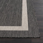 CAMILSON Outdoor Rug 10x14, Large Modern Outside Rugs for Patios Porches Waterproof Durable Washable Non-Shedding, Easy-to-Clean Indoor Outdoor Area Carpet (10 x 14, Bordered - Dark Gray/Light Gray)