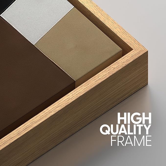 SIGNWIN Framed Canvas Print Wall Art Bold Geometric Shapes Modern Black, White, and Brown Abstract Photography Modern Art Minimalist for Living Room, Bedroom, Office - 16"x24"x3 Natural