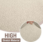 HDCAXKJ Sectional Couch Cover L Shape Stretch Sofa Covers Washable Jacquard Corner Couch Slipcover Non Slip Sectional Slip Cover U Shaped Furniture Protector for Pets Dogs (Light Beige, Medium)