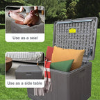 33 Gallon Small Storage Box with Lid,Waterproof Indoor Outdoor Storage Container for Package Delivery,Patio Cushions, Gardening Tools, Pool Accessories, Lockable Resin Deck Box with handle