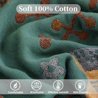 Boho Throw Blanket for Bed - 100% Pure Cotton Ultra Soft Rustic Quilt - Farmhouse Decor Bed Blankets, All Season Rustic Throw for Sofa Couch Chair(60"×80", Bird A)