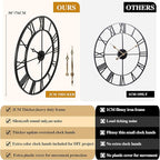 CLXEAST 30 Inch Large Wall Clock Modern, Oversized Roman Numeral Decorative Black Metal Wall Clock for Living Room Decor,House Warming Gifts New Home