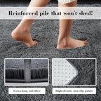 Fluffy Rug Shaggy Area Rug, Dark Grey 4x6 Area Rugs for Bedroom, Small Bedside Rug, Soft Fluffy Shaggy Entryway Throw Rugs for Living Room Bedroom Kids Room Home Decor