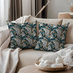 Exotic Tropical Jungle Leopard Print Pillow Covers 18x18, Cheetah Print Room Decor, Tropical Palm Leaf Cheetah Decorative Throw Pillow Covers for Home Bedroom Living Room