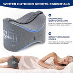 Side Sleepers Knee Leg Pillow Leg Pillow for Side Sleeping with Strap,100% Memory Foam Wedge Contour Spacer Cushion for Back, Hip Knee Pregnancy Sciatica Pain Relief Free Sleep Grey