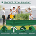 Land Guard 6x3x3ft Rectangular Galvanized Raised Garden Beds, Large-Capacity Metal Planter Box Outdoor, Durable Deep Raised Garden Bed 3ft Tall, Raised Beds for Gardening Vegetables, Forest Green
