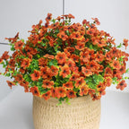 Fake Mums Artificial Outdoor Flowers 12 Bundles Autumn Fall Plants Daisy Faux Orange Blooms for Front Porch Window Box Patio Table Centerpieces Decor(Orange Daisy)