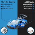 KIDAMI Pull Back Cars for Kids, Die Cast Metal Toy Cars Playset with Door Openable, Vehicles Race Toys for Toddlers, Boys, Girls’ Educational Play (4 Pack)